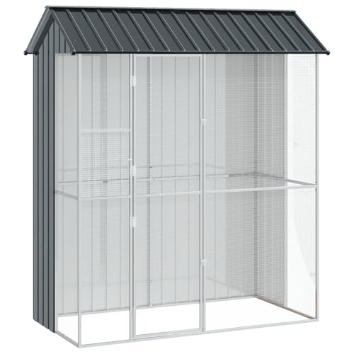 vidaXL Voliere Anthrazit 215x110x247 cm Stahl von vidaXL