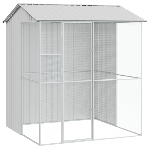 vidaXL Voliere Grau 215x210x247 cm Stahl von vidaXL
