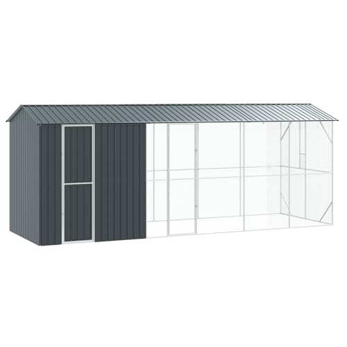 vidaXL Voliere mit Erweiterung Anthrazit 210x640x247 cm Stahl von vidaXL