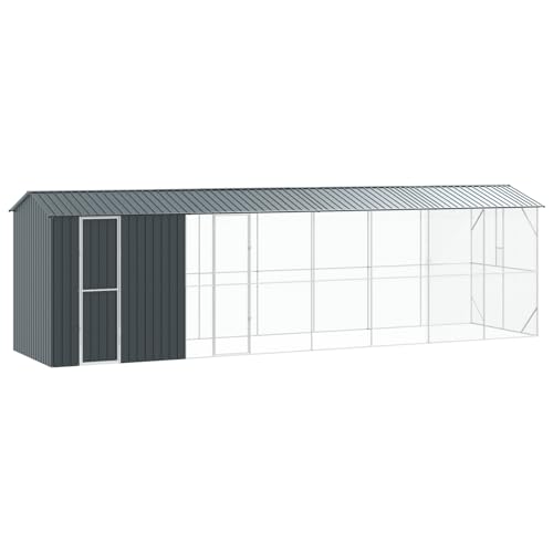 vidaXL Voliere mit Erweiterung Anthrazit 210x838x247 cm Stahl von vidaXL