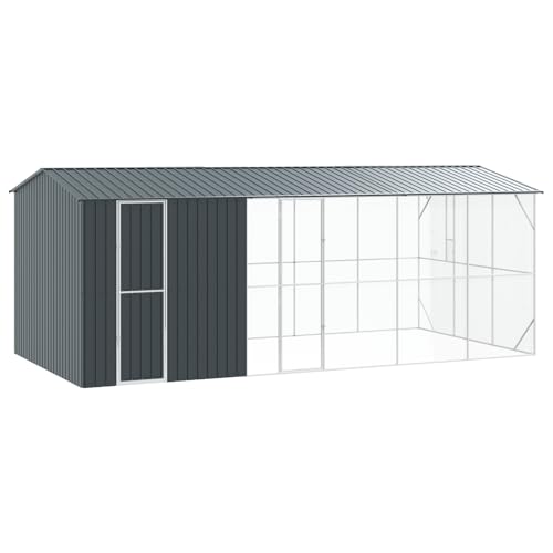vidaXL Voliere mit Erweiterung Anthrazit 310x640x247 cm Stahl von vidaXL