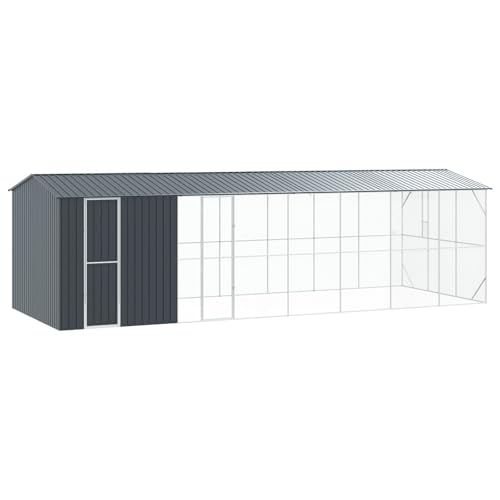 vidaXL Voliere mit Erweiterung Anthrazit 310x838x247 cm Stahl von vidaXL