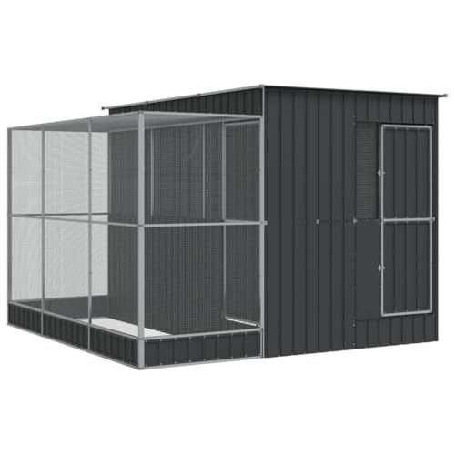 vidaXL Voliere mit Erweiterung Silbern 290x303x216 cm Stahl, Vogelvoliere, Wellensittichkäfig, großer Vogelkäfig, Vogelkäfig, Papageienkäfig vidaXL Voliere mit Erweiterung Silbern 290x303x216 cm Stahl, Vogelvoliere, Wellensittichkäfig, großer Vogelkäfig, Vogelkäfig, Papageienkäfig von vidaXL