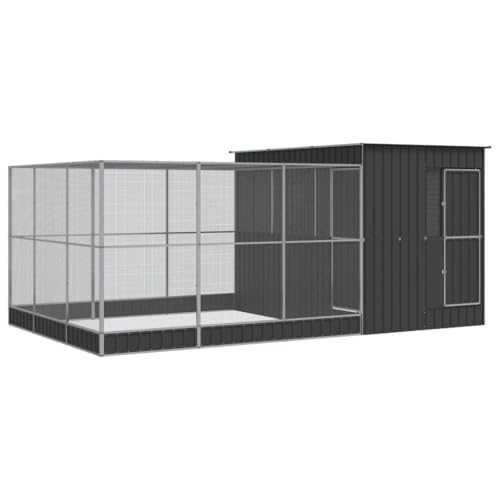 vidaXL Voliere mit Erweiterung Silbern 497x303x216 cm Stahl, Vogelvoliere, Wellensittichkäfig, großer Vogelkäfig, Vogelkäfig, Papageienkäfig vidaXL Voliere mit Erweiterung Silbern 497x303x216 cm Stahl, Vogelvoliere, Wellensittichkäfig, großer Vogelkäfig, Vogelkäfig, Papageienkäfig von vidaXL