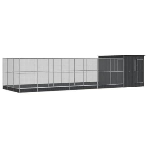 vidaXL Voliere mit Erweiterung Silbern 911x303x216 cm Stahl, Vogelvoliere, Wellensittichkäfig, großer Vogelkäfig, Vogelkäfig, Papageienkäfig vidaXL Voliere mit Erweiterung Silbern 911x303x216 cm Stahl, Vogelvoliere, Wellensittichkäfig, großer Vogelkäfig, Vogelkäfig, Papageienkäfig von vidaXL