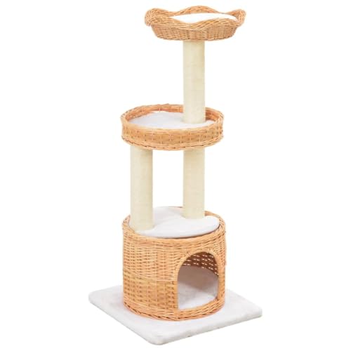 vidaXL Weidenholz Kratzbaum mit Haus 2 Körben Abnehmbaren Kissen Katzenbaum Katzenkratzbaum Kletterbaum Spielbaum für Katzen Sisal Plüsch 94 cm vidaXL Weidenholz Kratzbaum mit Haus 2 Körben Abnehmbaren Kissen Katzenbaum Katzenkratzbaum Kletterbaum Spielbaum für Katzen Sisal Plüsch 94 cm von vidaXL