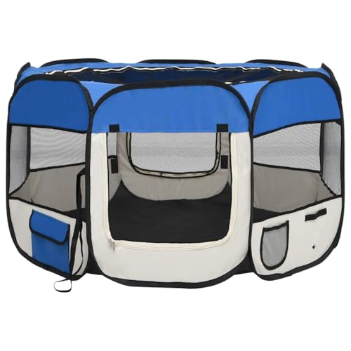 vidaXL Welpenlaufstall Faltbar Blau 110x110x58cm Welpenauslauf Tierlaufstall vidaXL Welpenlaufstall Faltbar Blau 110x110x58cm Welpenauslauf Tierlaufstall von vidaXL