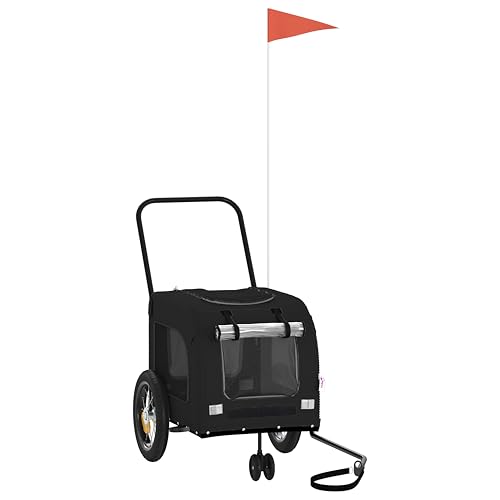 vidaXL schwarzer Haustierkinderwagen Schwarz Metall, Stoff von vidaXL