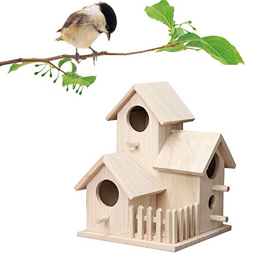 vijTIAN DIY Vogelhaus Holzhaus Ruheplatz für Vögel bietet Schutz vor kaltem Wetter Nesthaus Vogelbox Ideal für Pet Vogel Schlafhaus außerhalb Garten (B) von vijTIAN