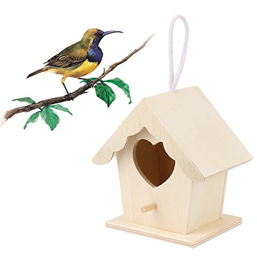 vijTIAN Wooden Birdhouse Ruheplatz für Vögel bietet Schutz vor kaltem Wetter DIY Nest Hanging Birdhouse Ideal für Finch & Canary von vijTIAN