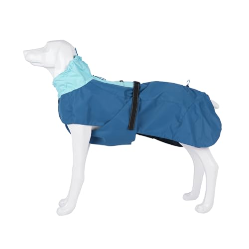 Vilichi Hunde-Regenmantel, Allwetterjacke, wasserdicht, winddicht & leicht, Outdoormantel, Blau, Größe L von vilichi