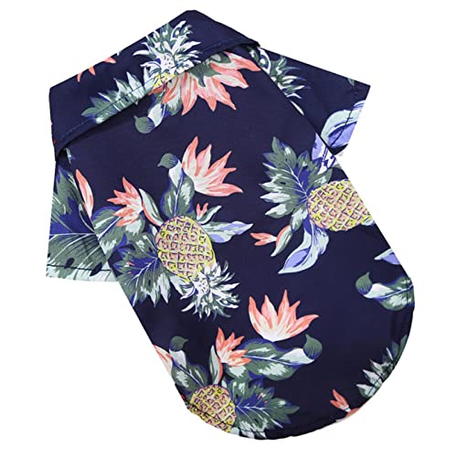 vincente Hawaiische Hundehemden | Hawaii-Art-Blumenhundehemd,Pet Cool Summer Flower Ananas Shirt für kleine bis mittelgroße Hündchen und Katzen von vincente