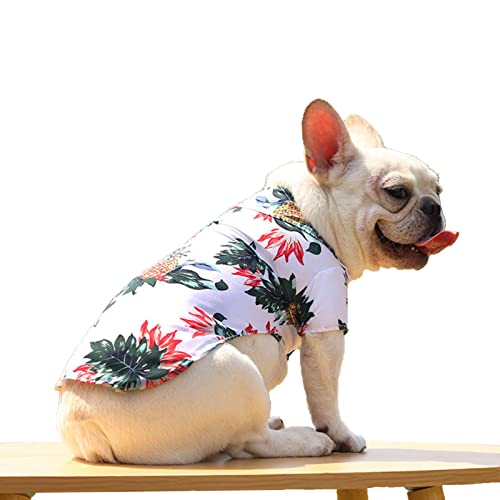 vincente Hawaiische Hundehemden | Hawaiisches Hundet-Shirt - Coole Kleidung mit Ananas-Print für kleine, mittelgroße Hunde, Katzen, Haustiere von vincente