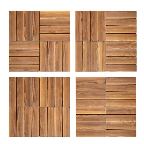 vinnyooc 36 Stück WPC Terrassenfliesen, 30 x 30 cm Terrasse Fliese, Bodenfliese Massivholz für Garten Balkon Braun vinnyooc 36 Stück WPC Terrassenfliesen, 30 x 30 cm Terrasse Fliese, Bodenfliese Massivholz für Garten Balkon Braun von vinnyooc