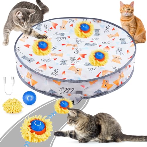 VIRIECH Automatisches Katzenspielzeug, wiederaufladbares interaktives Kittenspielzeug für drinnen, Versteckspielzeug für Kätzchen, elektronisches Katzenspielzeug für Übungen | Mäusefangspiel VIRIECH Automatisches Katzenspielzeug, wiederaufladbares interaktives Kittenspielzeug für drinnen, Versteckspielzeug für Kätzchen, elektronisches Katzenspielzeug für Übungen | Mäusefangspiel von viriech