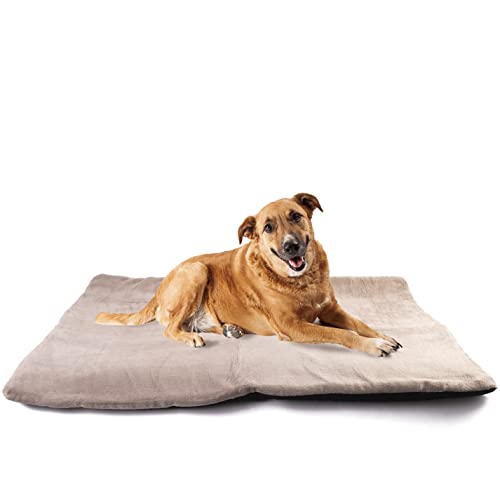 vitazoo Hundedecke waschbar in grau in 70 x 100 cm – Thermodecke/Hundekissen – für ausgewachsene Hunde, Welpen und auch Katzen – weich und flauschig von vitazoo
