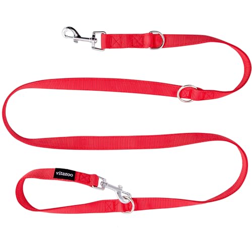vitazoo Hundeleine in Rot 2mx2,5cm, fest und in 3 Längen verstellbar - geeignet für große und kräftige Hunde - Hundeleine, Doppelleine vitazoo Hundeleine in Rot 2mx2,5cm, fest und in 3 Längen verstellbar - geeignet für große und kräftige Hunde - Hundeleine, Doppelleine von vitazoo