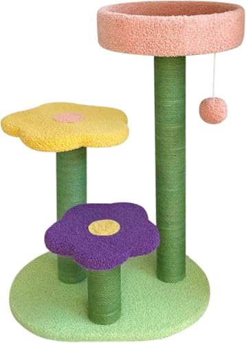 28-Zoll-Mordern-Katzenbaum mit Sisal-Kratzbaum, Katzenkletteraktivität, Blumenturm, Haustierspielplatz für Katzen, Kätzchen, Haustiere, 3 Schichten 28-Zoll-Mordern-Katzenbaum mit Sisal-Kratzbaum, Katzenkletteraktivität, Blumenturm, Haustierspielplatz für Katzen, Kätzchen, Haustiere, 3 Schichten von vkeid