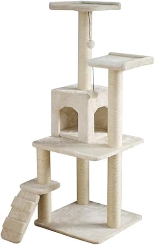 Cat Apartments Katzen-Klettergerüst, großes Massivholz-Katzen-Klettergerüst, Katzennest, Kratzbaum, EIN Sisal-Katzenregal, Katzengestell, Katzenvilla, Katzensprungplattform, Katzenbaumturm (weiß, 61 Cat Apartments Katzen-Klettergerüst, großes Massivholz-Katzen-Klettergerüst, Katzennest, Kratzbaum, EIN Sisal-Katzenregal, Katzengestell, Katzenvilla, Katzensprungplattform, Katzenbaumturm (weiß, 61 von vkeid