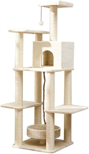 Cat Apartments Katzensprungplattform, Massivholz-Katzenklettergerüst, großes Katzenklettergerüst, Katzennest, Kratzbaum, EIN Sisal-Katzengestell, Katzenvilla, Kratzbaumturm (Farbe: Beige, Größe: 51 x Cat Apartments Katzensprungplattform, Massivholz-Katzenklettergerüst, großes Katzenklettergerüst, Katzennest, Kratzbaum, EIN Sisal-Katzengestell, Katzenvilla, Kratzbaumturm (Farbe: Beige, Größe: 51 x von vkeid