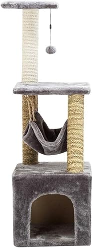 Cat Apartments Kratzbaum aus Sisal, mehrschichtig, mit Sisal und Seegras überzogener Armlehne, Katzenbaum-Rahmen zum Schutz des Klettergerüsts und Katzenbaumturm, Grau, 30 x 30 x 1 Cat Apartments Kratzbaum aus Sisal, mehrschichtig, mit Sisal und Seegras überzogener Armlehne, Katzenbaum-Rahmen zum Schutz des Klettergerüsts und Katzenbaumturm, Grau, 30 x 30 x 1 von vkeid