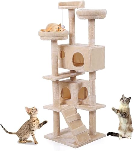 Haustier-Katzen-Baumhaus, Unterhaltung, Spielplatz, stabile Möbel für Katzen, Kätzchen, mehrstöckiger Turm für große Katzen, gemütlich Haustier-Katzen-Baumhaus, Unterhaltung, Spielplatz, stabile Möbel für Katzen, Kätzchen, mehrstöckiger Turm für große Katzen, gemütlich von vkeid