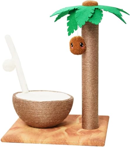 Hübscher Kratzbaum aus Kokosnusspalme, mit natürlichem Sisal überzogener Rahmen, 21,7 Zoll großer Katzenkratzbaum für Katzen jeden Alters mit baumelndem Spielzeug Hübscher Kratzbaum aus Kokosnusspalme, mit natürlichem Sisal überzogener Rahmen, 21,7 Zoll großer Katzenkratzbaum für Katzen jeden Alters mit baumelndem Spielzeug von vkeid
