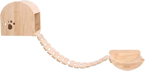 Katzen-Kletterbaum, handgefertigtes Katzen-Klettergerüst aus Holz, Kombination aus an der Wand montierten Katzenstufen, Katzenbett, natürliche Farbe, Katzen-Sprungplattform für Katzen zum Ausruhen Katzen-Kletterbaum, handgefertigtes Katzen-Klettergerüst aus Holz, Kombination aus an der Wand montierten Katzenstufen, Katzenbett, natürliche Farbe, Katzen-Sprungplattform für Katzen zum Ausruhen von vkeid