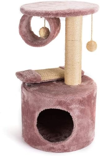 Katzenbaum, Katzenturm, Katzen und Haustiere, Doppellagiges Katzen-Klettergerüst mit Sisalsäule, Katzenkratzbrett, Kratzbaum für Kätzchen, Kratzbaum für Kätzchen (Farbe: Rosa, Größe: 31 x 31 x 54 Katzenbaum, Katzenturm, Katzen und Haustiere, Doppellagiges Katzen-Klettergerüst mit Sisalsäule, Katzenkratzbrett, Kratzbaum für Kätzchen, Kratzbaum für Kätzchen (Farbe: Rosa, Größe: 31 x 31 x 54 von vkeid