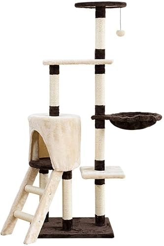 Katzenbaum, Katzenturm, Katzennestbaum, EIN Sisal-Katzenspielzeug mit Katzennest, Katzensprungplattform, Kratzbaum, Katzenklettergerüst, großer Kratzbaum für Kätzchen (Farbe: einfarbig, Größe: 57 x Katzenbaum, Katzenturm, Katzennestbaum, EIN Sisal-Katzenspielzeug mit Katzennest, Katzensprungplattform, Kratzbaum, Katzenklettergerüst, großer Kratzbaum für Kätzchen (Farbe: einfarbig, Größe: 57 x von vkeid