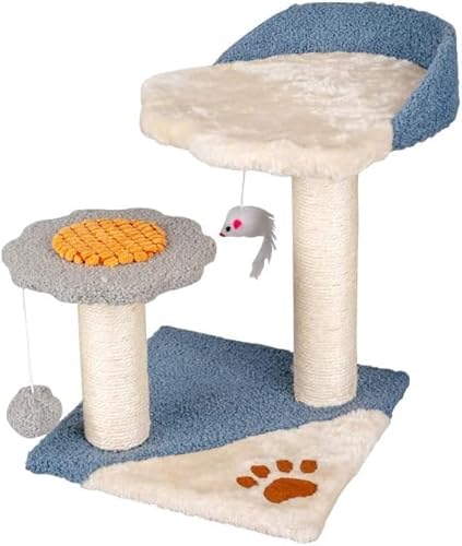 Katzenkletterbaum, Katzenklettergerüst, Kleiner Katzenkratzbaum, Katzenbaum, Katzenregal, Katzenspielzeug, Katzenkletterpfosten, Katzensprungplattform, Katzenzubehör, Katzenbaum (Farbe: Bianco), von vkeid