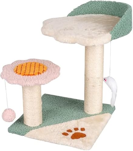 Katzenkletterbaum, Katzenklettergerüst, Kleiner Katzenkratzbaum, Katzenbaum, Katzenregal, Katzenspielzeug, Katzenkletterpfosten, Katzensprungplattform, Katzenzubehör, Katzenbaum (Farbe: Bianco), von vkeid