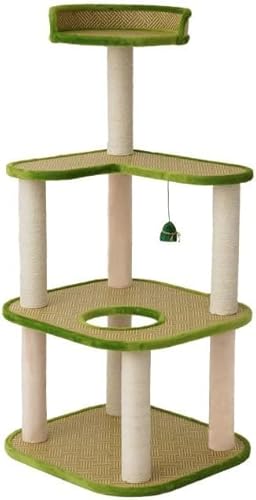 Katzenkletterbaum, Katzenklettergerüst, einteiliger, sommerkühlender Kratzbaum, Sprungplattform, großer Katzenrahmen, Vier Jahreszeiten, universelles Katzenspielzeug, Katzenbaum (Farbe: Gold), Vision von vkeid