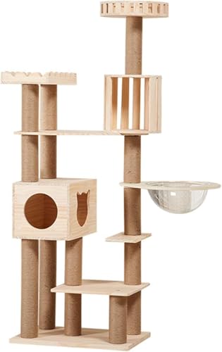 Kratzbäume, Turmwohnung, Turmkatzen-Klettergerüst, Katzenkratzbaumtürme, Vergnügungsturmbaum, Holzhütten, Liegestühle zum Schlafen, Katzenbett und komfortable mehrstöckige Wohnung Kratzbäume, Turmwohnung, Turmkatzen-Klettergerüst, Katzenkratzbaumtürme, Vergnügungsturmbaum, Holzhütten, Liegestühle zum Schlafen, Katzenbett und komfortable mehrstöckige Wohnung von vkeid