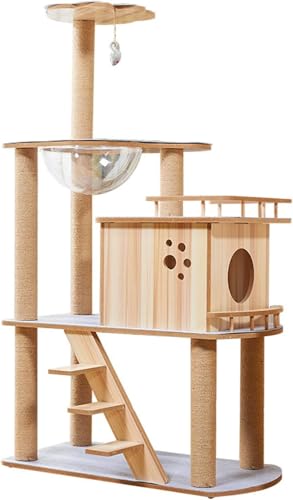 Kratzbaum, Katzenturm, mehrstöckiges Kätzchenhaus mit Kratzbäumen, großes Katzenständer-Möbel, Kletterspielhaus Kratzbaum, Katzenturm, mehrstöckiges Kätzchenhaus mit Kratzbäumen, großes Katzenständer-Möbel, Kletterspielhaus von vkeid