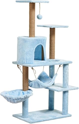 Kratzbaum-Turm, mehrstufig, für Kätzchen, mit Kratzbäumen und mit weichem Plüsch überzogen, für kleine Katzen, zum Ausruhen von Kätzchen (Farbe: Braun) von vkeid