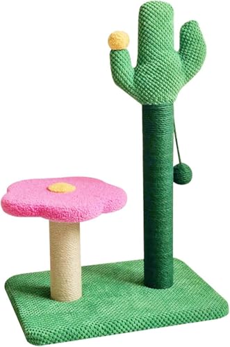 Kratzbaum für große Katzen, Blumenkaktus, Katzenklettergerüst, Katzennest, Katzenbaumhaus, Katzenspielzeug, Haustierprodukte, Mobile Regale für Katzen (Größe: ca. 41 x 30 x 66 cm). von vkeid