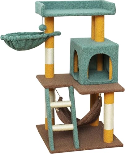 Mehrstufiger Kätzchen-Aktivitätsturm mit Hängematte und Kratzbäumen für Hauskatzen, Kratzbaum für kleine Katzen, Kätzchen-Spielruhe Mehrstufiger Kätzchen-Aktivitätsturm mit Hängematte und Kratzbäumen für Hauskatzen, Kratzbaum für kleine Katzen, Kätzchen-Spielruhe von vkeid