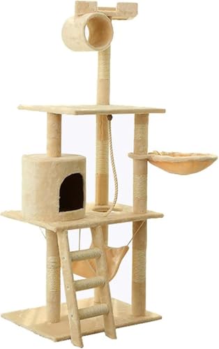 Mehrstufiger Kratzbaumturm, Katzenständer, Kätzchen-Aktivitätszentrum mit Kratzbäumen aus Sisal, Eigentumswohnung, Hängematte für mittelgroße und große Katzen Mehrstufiger Kratzbaumturm, Katzenständer, Kätzchen-Aktivitätszentrum mit Kratzbäumen aus Sisal, Eigentumswohnung, Hängematte für mittelgroße und große Katzen von vkeid