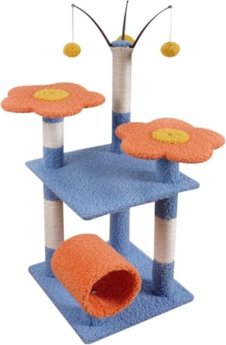 Niedlicher Kratzbaum, Katzenkratzbaum, Katzenturm für Hauskatzen, mehrstufiger Kratzbaum mit blütenförmiger Plattform, Katzenkletterturm, Natur-Sisal-Katzenkratzer Niedlicher Kratzbaum, Katzenkratzbaum, Katzenturm für Hauskatzen, mehrstufiger Kratzbaum mit blütenförmiger Plattform, Katzenkletterturm, Natur-Sisal-Katzenkratzer von vkeid