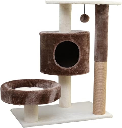 Pets Kratzbaum, Katzenturm für Hauskatzen, mit Sisal überzogener Kratzbaum und Eigentumswohnung von vkeid