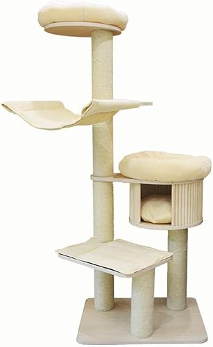 Spieltürme für Katzen, Katzen-Klettergerüst, Katzennest, Katzenbaum, fünflagiges Sisal, massives Kratzbrett für große Katzen, Katzenkratzbaum, Katzenspielzeugbäume für Katzen (Farbe: Weiß, Größe: 73 x Spieltürme für Katzen, Katzen-Klettergerüst, Katzennest, Katzenbaum, fünflagiges Sisal, massives Kratzbrett für große Katzen, Katzenkratzbaum, Katzenspielzeugbäume für Katzen (Farbe: Weiß, Größe: 73 x von vkeid