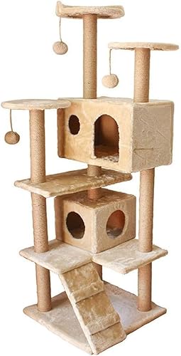 Spieltürme für Katzen, mehrschichtiger Sisal, großer Kratzbaum, Katzennest, luxuriöser Katzenkratzbaum, Katzenspielzeug, Katzenklettergerüst, Bäume für Katzen (Farbe: Beige, Größe: 50 x 50 x 150 cm) Spieltürme für Katzen, mehrschichtiger Sisal, großer Kratzbaum, Katzennest, luxuriöser Katzenkratzbaum, Katzenspielzeug, Katzenklettergerüst, Bäume für Katzen (Farbe: Beige, Größe: 50 x 50 x 150 cm) von vkeid