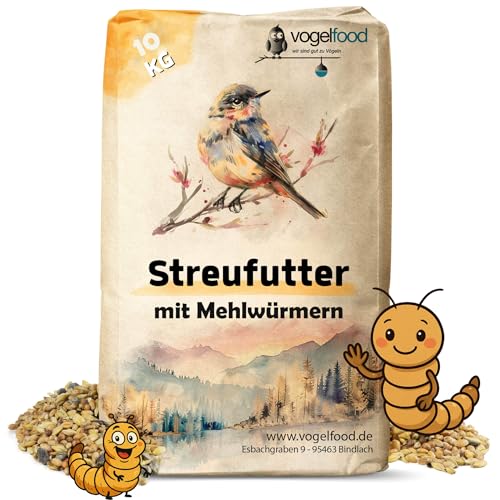 10 kg Streufutter mit Mehlwürmern für Wildvögel erstklassige Zusammensetzung von vogelfood wir sind gut zu Vögeln