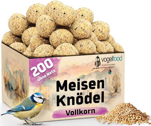 Samore 200 Stück (a 90g = 18 kg) Vollkorn-Meisenknödel ohne Netz Vogelfutter Wildvogelfutter Meisenkugel Ganzjahresfutter Fettfutter von vogelfood wir sind gut zu Vögeln
