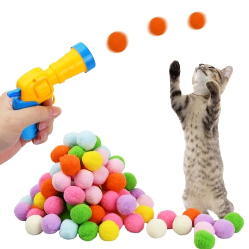 volumoon 100 Stück katzenspielzeug bälle mit Pistole, Katzenspielzeug, Katzen Ball Pistole, Katzenspielzeug Ballwerfe, Katzen filzbälle, Interaktives Katzenspielzeug für Indoor Haustier Katzen Hunde volumoon 100 Stück katzenspielzeug bälle mit Pistole, Katzenspielzeug, Katzen Ball Pistole, Katzenspielzeug Ballwerfe, Katzen filzbälle, Interaktives Katzenspielzeug für Indoor Haustier Katzen Hunde von volumoon