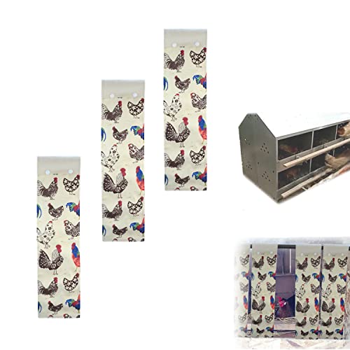 3 Hühner-Nistkasten-Vorhänge mit einfachem Knopf für Hühner-Züchter, Nistboxen, Stall, Geschenke, Größe 48,3 x 10,2 cm, je Vorhang von vomvomp