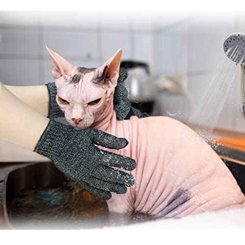 vomvomp Sphynx Katzen-Badehandschuhe, haarlose Katzen, Bade-Peeling-Handschuhe für Sphynx-Dusche, Körperpeeling, 6 Stück von vomvomp