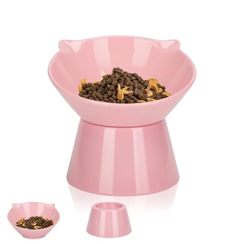 Katzennapf,Futternapf Katze,Katzennapf Erhöht mit 15° Neigung Fressnapf Katze,Anti-Erbrechen Katzennäpfe für Futter und Wasser,Rosa Katzennapf,Futternapf Katze,Katzennapf Erhöht mit 15° Neigung Fressnapf Katze,Anti-Erbrechen Katzennäpfe für Futter und Wasser,Rosa von vootun