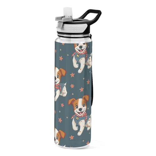 907.2 g Cartoon Tier Hund Haustier nachfüllbare Wasserflasche Tritan Non-BPA ungiftig Kunststoff Wiederverwendbare Wasserflasche zum Laufen Tragbar von voucong